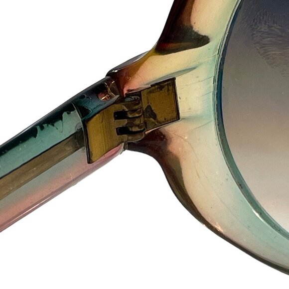 VTG Italy Model T 220‎ Oversized Chunky Square Sun Glasses Frames Only Blue Tan